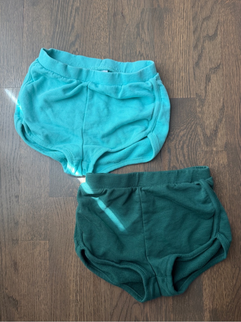 Hanna Anderson Kids' Dolphin Cotton Shorts - Teal & Deep Teal